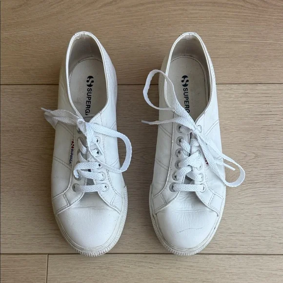 Superga Women's Classic White Lace-Up Sneakers - Picture 2 of 4